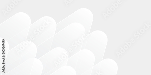 3D white geometric abstract background overlap layer on bright space with rounded triangles effect decoration. Graphic design element modern style concept for banner, or brochure