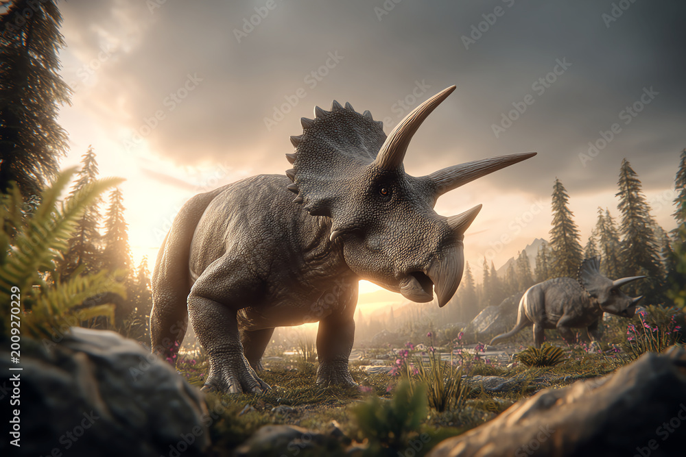 Fototapeta premium triceratops horridus, AI generated