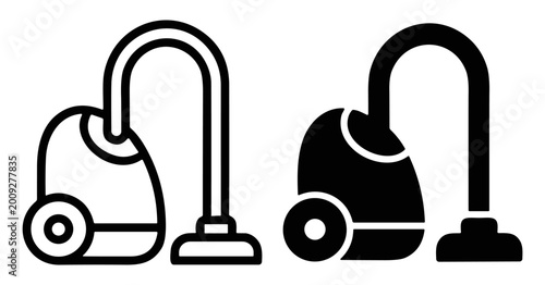 Cuadro en lienzo Minimalist outline vector icon representing vacuum cleaner and household appliance concept