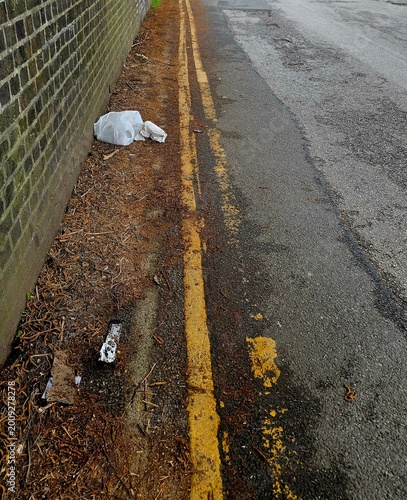 Keep Britain Tidy volunteer litter picking rubbish in UK park – environmental cleanup and community action