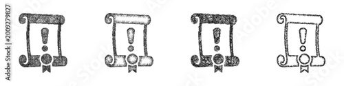 Fotografía Sketch quest scroll icon design set