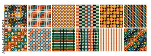 Foto Seamless pattern with African Kente and Ankara designs