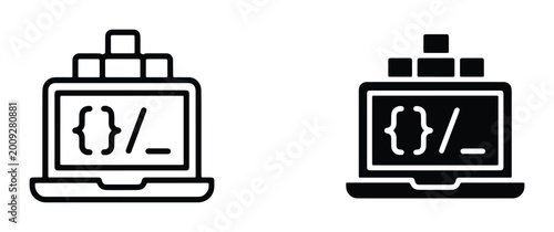 Tableau sur toile programming development software coding computer laptop screen web design graphi