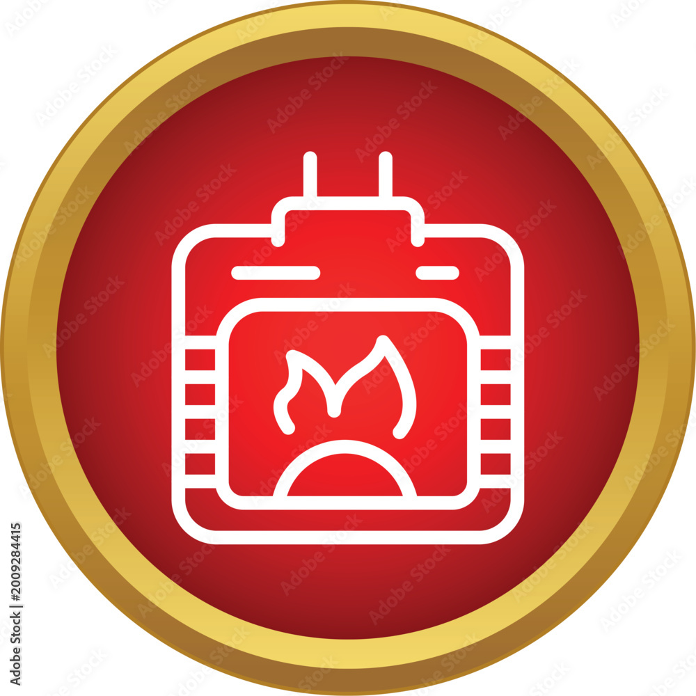Obraz premium Fireplace icon representing heating, warmth, and burning fire