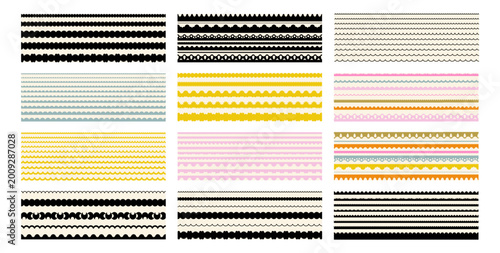 Photos Scallop line lace border, seamless zigzag edge frames