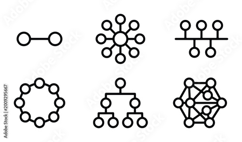 Obraz na płótnie Network Connection Icons, Data Flow Diagrams, System Structure Graphics, Abstrac