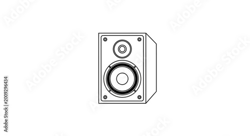 Modern Speaker Box with Woofer and Tweeter, Audio Equipment Icon