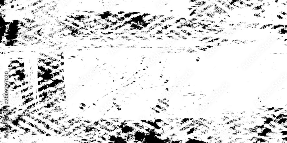 Obraz premium Distressed black and white grunge texture with grainy stipple effect and high contrast ink spatter details for vintage poster design, gritty overlay, and abstract artistic backgrounds.