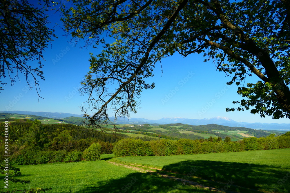 Fototapeta premium Fernblick vom Tor der Buckligen Welt
