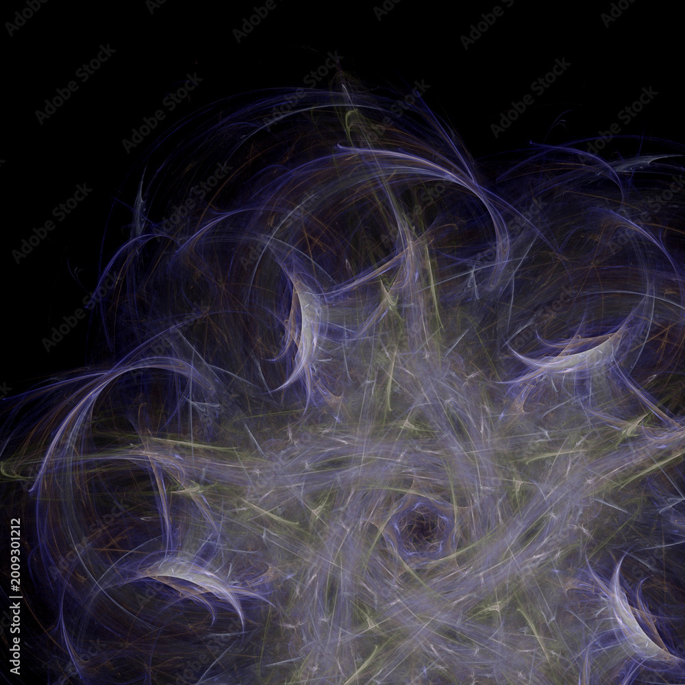 Fototapeta premium Abstract fractal art background in illustration space geometry. Background consists of fractal multicolor texture and is suitable for use in projects on 