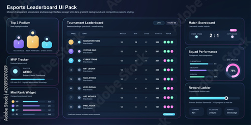 Konstfotografi Esports Leaderboard UI Pack with Ranking Panels