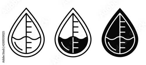 Fotografie vector water level indicators in different states on white background