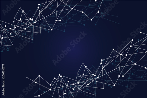 Abstract futuristic digital technology network connected with communication lines background