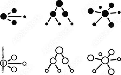 Business network icon set illustration