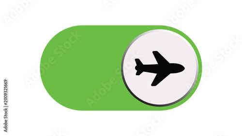 Airplane Mode On Toggle Switch Icon Vector Illustration
