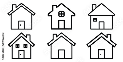 Obraz na plátně Real Estate icon set with property occupancy outline vector Collection