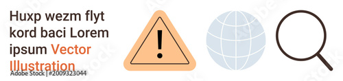Cuadro en lienzo Risk management, global search, online investigation, hazard warning, cybersecurity, data analysis