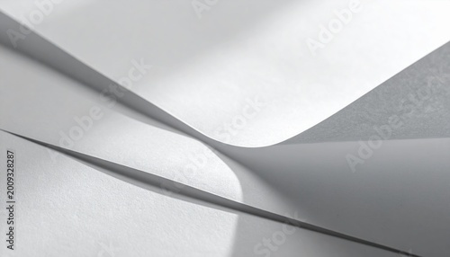 Abstract White Paper Folds with Soft Shadows and Jagged Edges