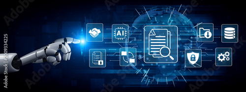Bilde på lerret Artificial intelligence enhances document management and AI integration to stren