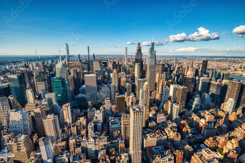 New York City Midtown Skyline Aerial View during a Sunny Day, New York