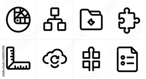 Photos A set of vector icons for design systems, component libraries, and UI/UX collaboration tools