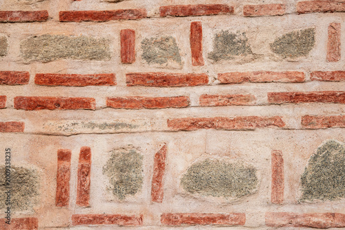 Quadro em tela Opus mixtum, a traditional Roman style combining alternating layers of stone rubble and red clay bricks