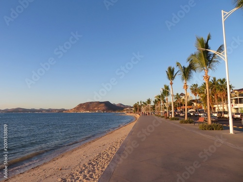 Fotografie the promenade walk by the sea- Malecon- in La Paz, Lower California (Baja Califo