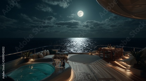 Moonlit Yacht Serenity