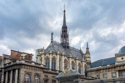 Holy Chapel (Sainte Chapelle) on Cite island of Paris, France