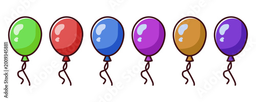 Fotografie Vector illustration of colorful balloons for birthday parties and get-togethers