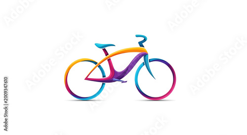 Colorful abstract of a bicycle with question mark symbol bike wheels frame