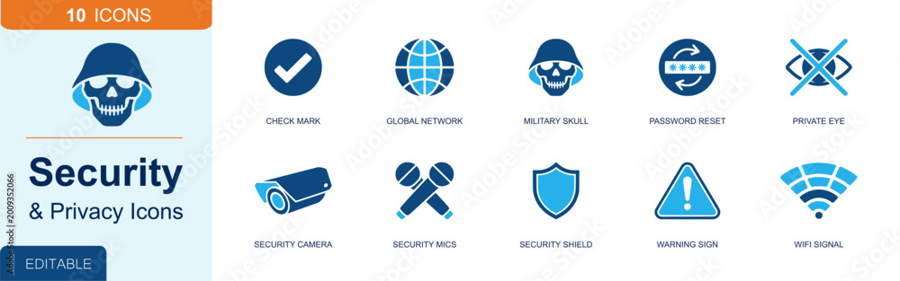 Foto Security and privacy icon set