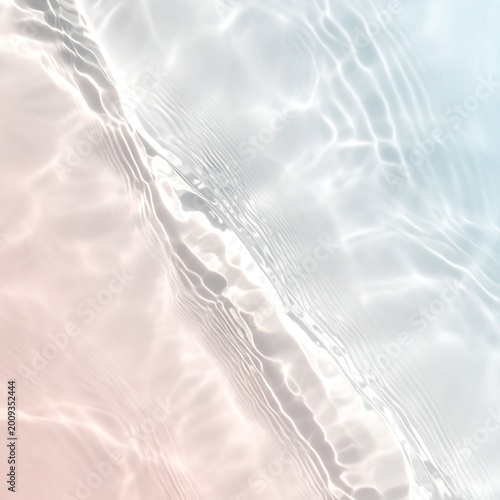 Abstract Pastel Water Surface With Soft Ripples And Bright Sunlight Reflections In Pink And Blue Tones For A Clean Aesthetic Background
