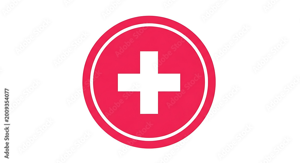 Fototapeta premium Red prohibition circle with white elevator symbol on white background