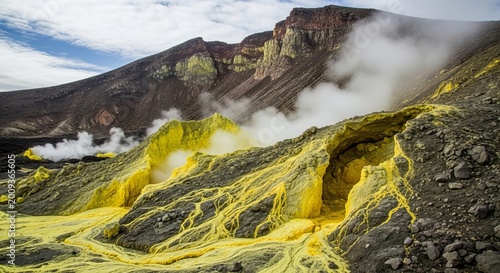 Majestic mountain landscape rising above clouds, showcasing natural beauty and rugged terrain.