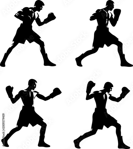 Bild auf Leinwand Detailed Illustration of a Focused Fighter Delivering a Power Jab during a Boxin