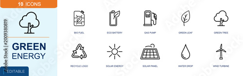 Foto Renewable energy icon set