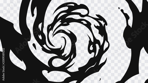 Foto Abstract spiral energy lines forming a vortex on a transparent background