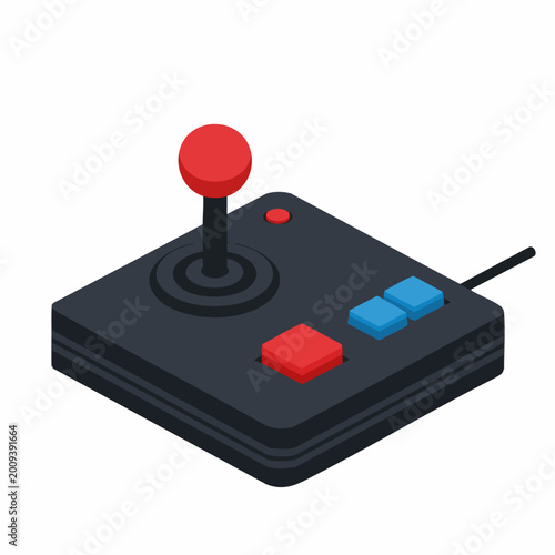 Isometric retro joystick controller for arcade and vintage video games
