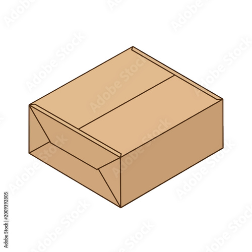 Simple graphic representation of a sealed brown cardboard package, embodying the essential concept of secure shipping and product distribution