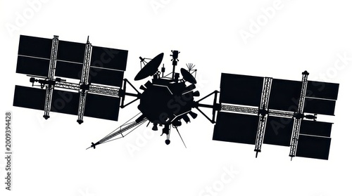 Space probe with solar panels detailed illustration of spacecraft for science and exploration isolat