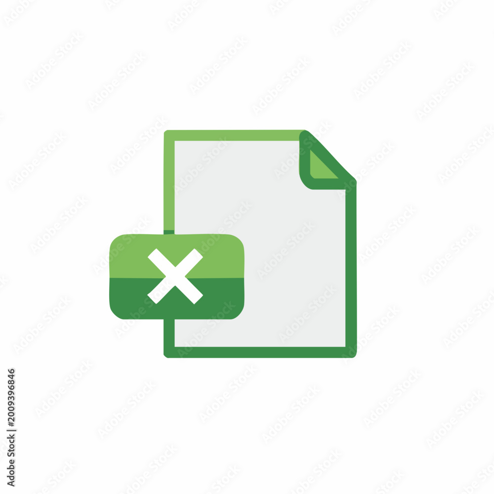Fototapeta premium Spreadsheet document file icon with green cross logo for business data management