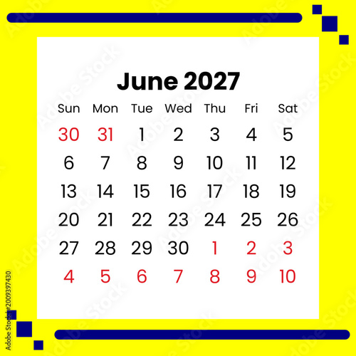 Calendar June 2027