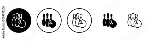 Schilderij op canvas Bowling icon vector. bowling ball and pin sign and symbol.
