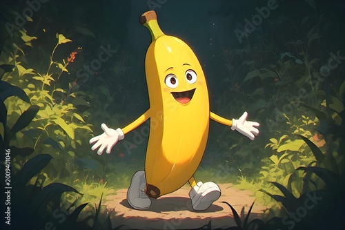 cartoon illustration of a banana