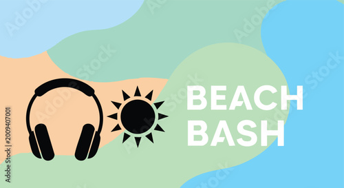 Tableau sur toile Beach Bash Event Poster