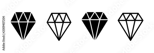 Tableau sur toile Diamond icon vector illustration. diamond gems sign and symbol