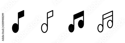 Fotografie Music icon vector illustration. note music sign and symbol