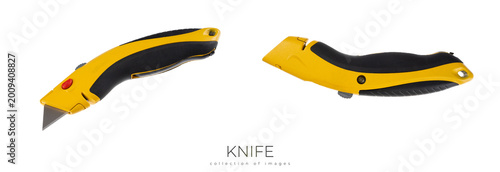Foto Segmented blade or snap-off blade utility knife isolated on white background