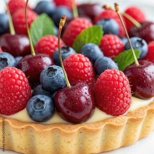 Delicious Fresh Berry Tart with Creamy Custard Filling.